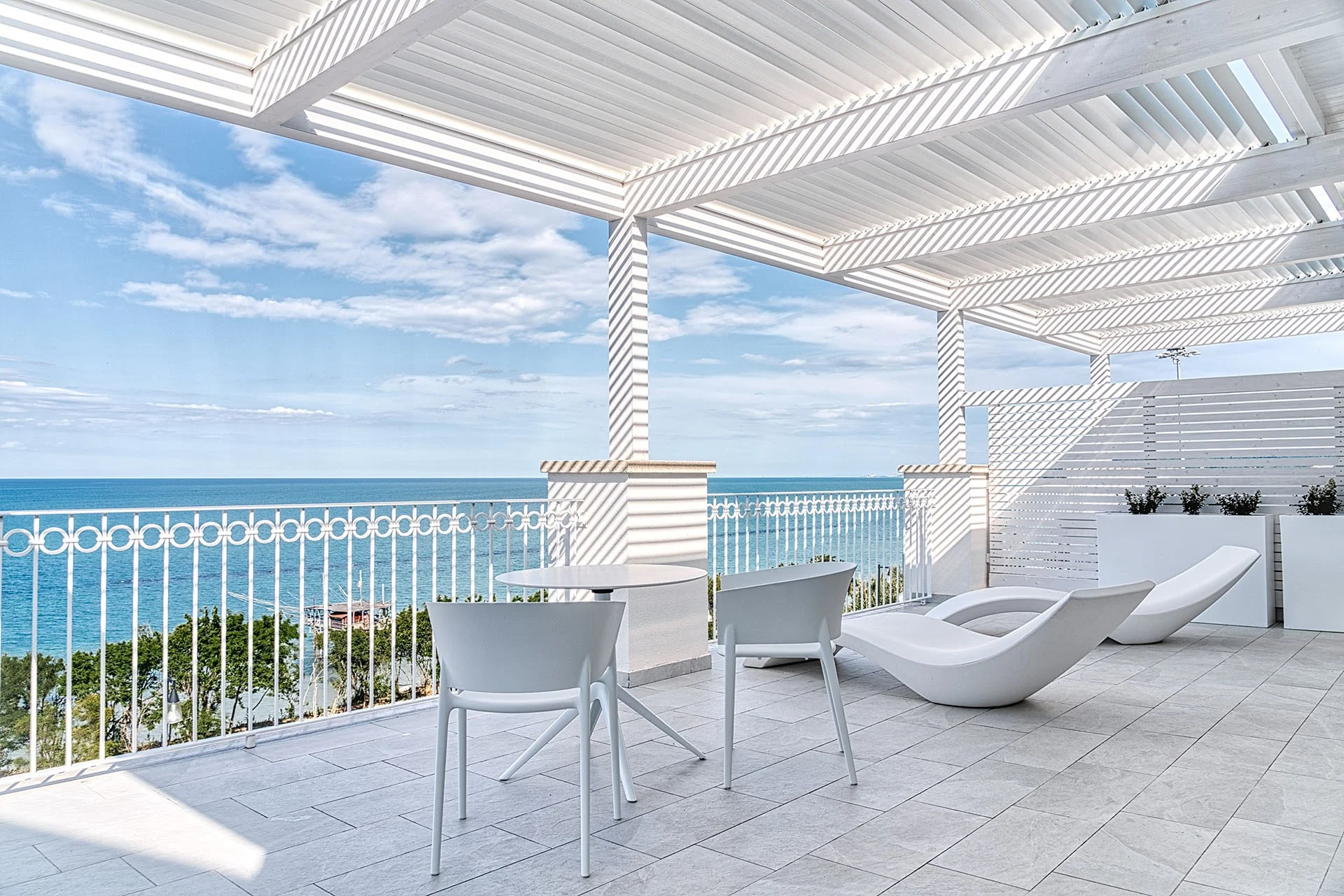 Guest room balcony overlooking the Adriatic