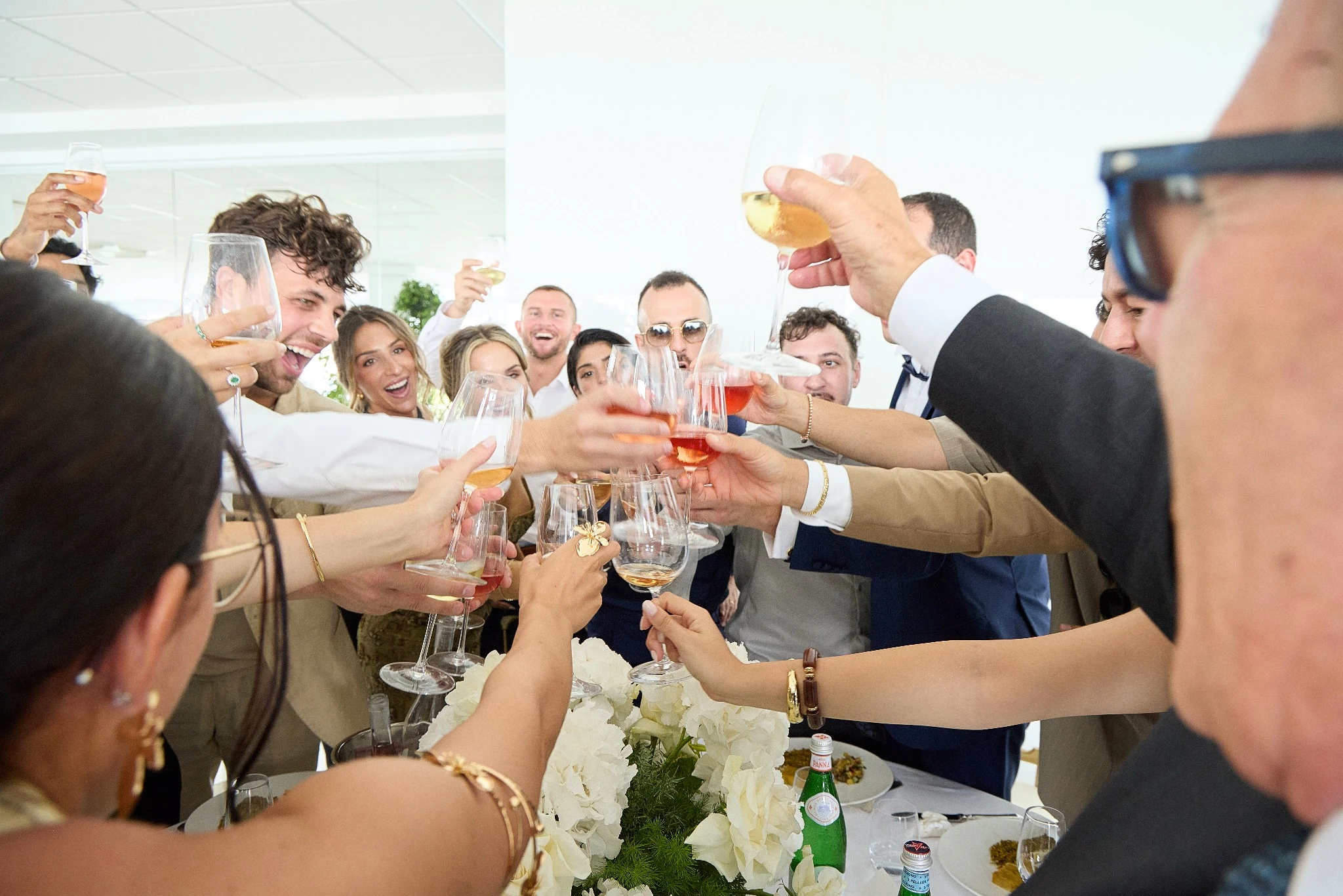 Wedding toast at Terrazza Setterose